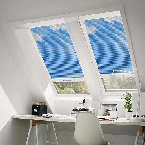 Persianas de tragaluz con bloqueo de luz para techo, persianas celulares sin cables, aislamiento térmico, persianas de panal para techo, ventanas