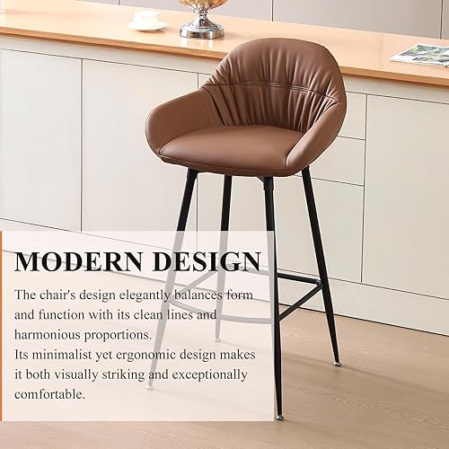 Miniatura 3 de BV - Juego de 2 taburetes de bar de 30 pulgadas, taburetes de bar de altura de mostrador para isla de cocina, silla de bar moderna de mediados de