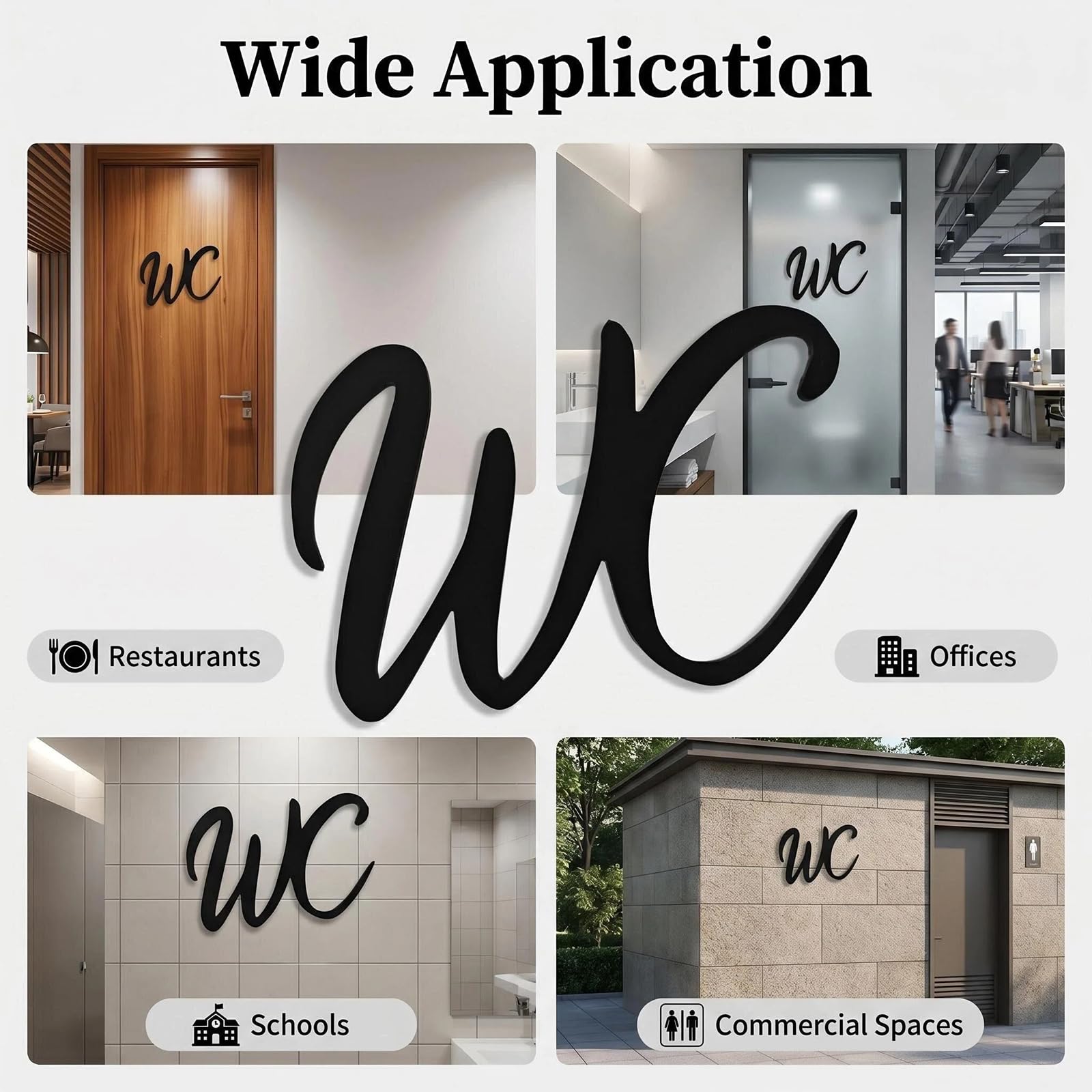 Cartel Para Puerta De Inodoro 15 X 10 Cm Panel Adhesivo Para Inodoro Señal De Baño Para Decoración Y Señalización De Baños en Restaurantes, Oficinas, Escuelas Y Espacios Comerciales