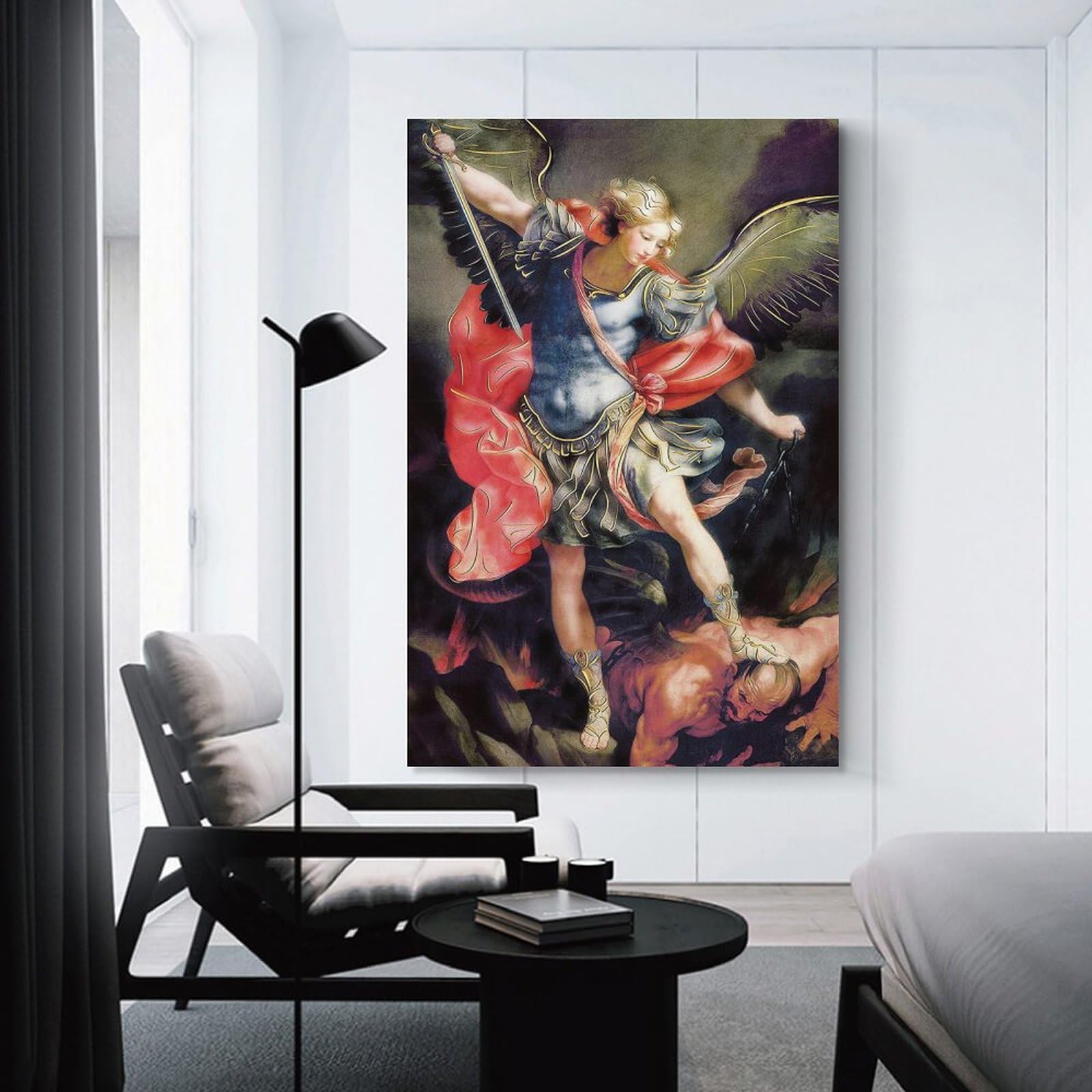 Saint Michael Erzengel Leinwand Druck - Religiöse Kunst 30x45cm