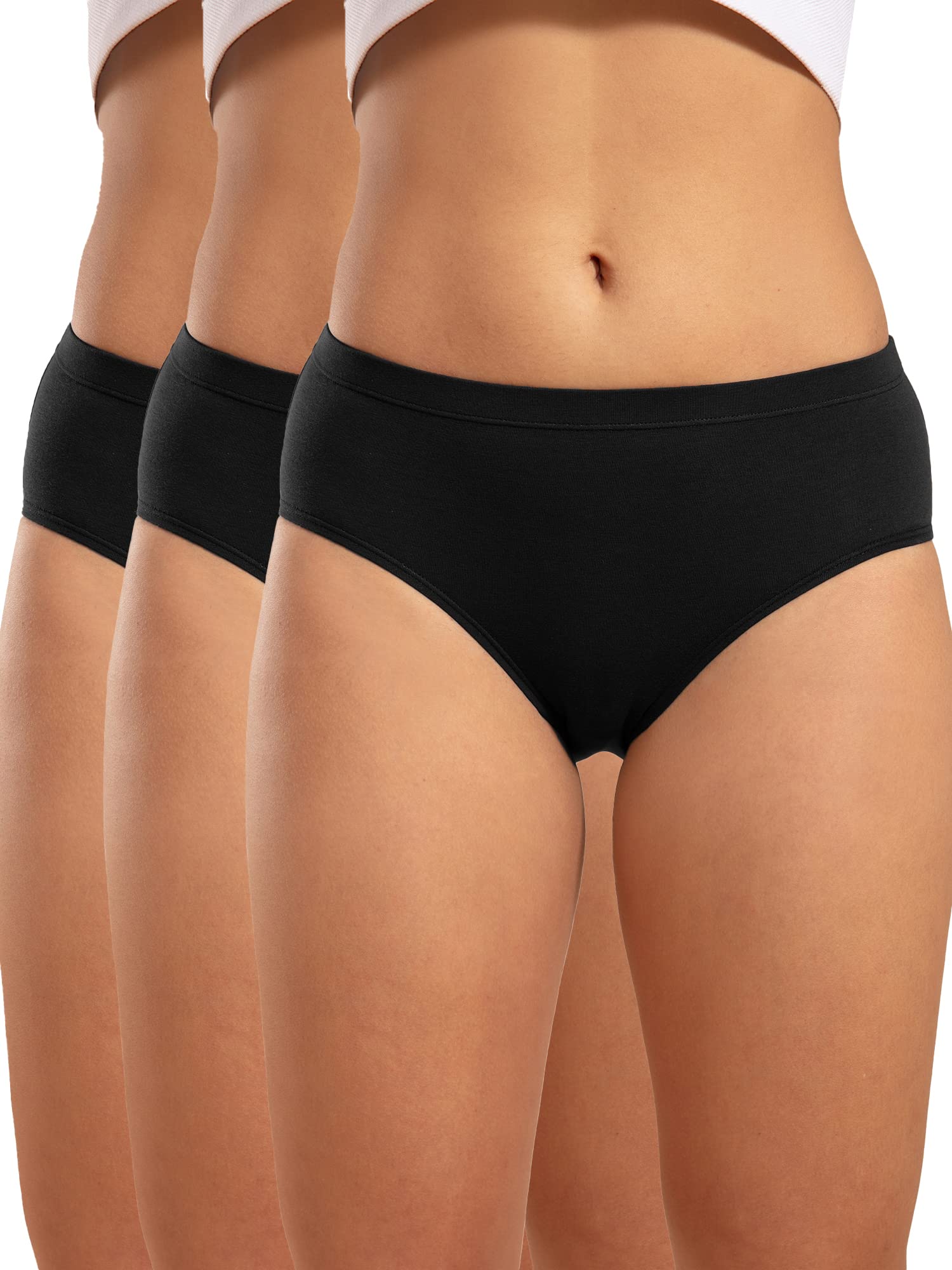 NYKDWomen's Cotton Blend Stretch Solid Hipster Panties