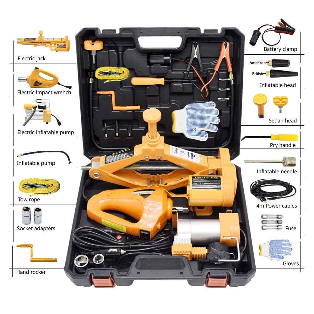 Buy AOSHE Electric Car Floor Jack Set 3 Ton Allinone Automatic 12v