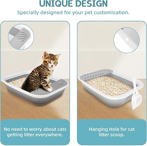 Miniatura 6 de ShineMe - Caja de arena plegable para gatos, bandeja de arena para gatos con pala y bolsa de arena, impermeable, antisalpicaduras, bandeja para