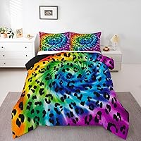 Vista 9 de Erosebridal Juego de edredón rosa para niñas, ropa de cama con estampado de animales para niños y adolescentes, juego de ropa de cama colorido