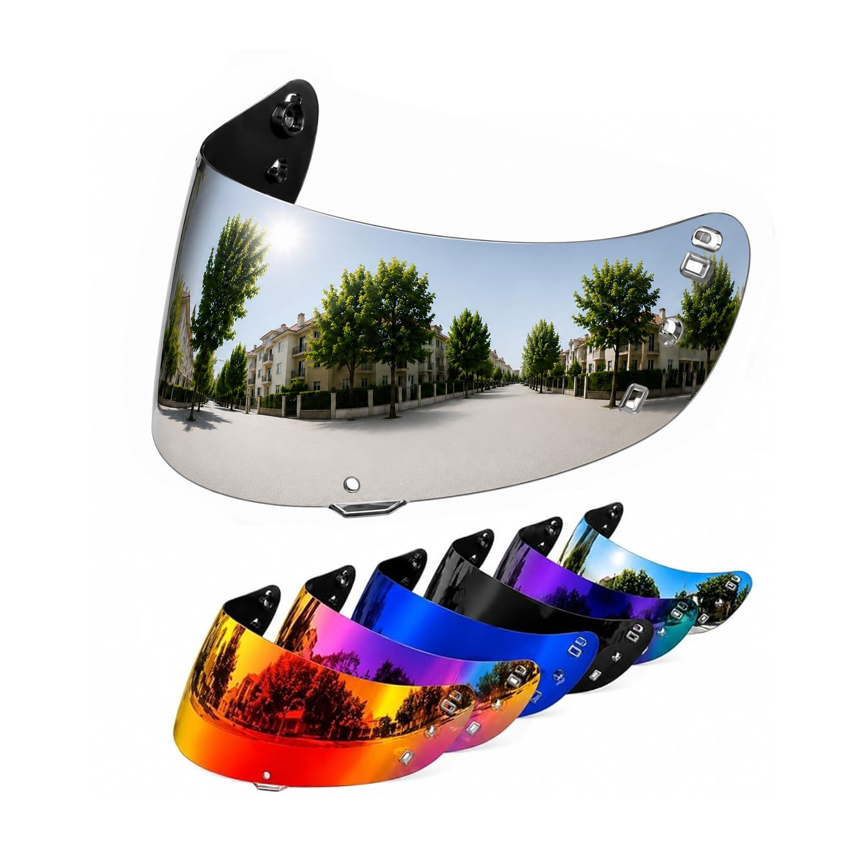 PSLER Shatterproof Helmet Visor for Airform Airmada Airframe,Silver-Mirror