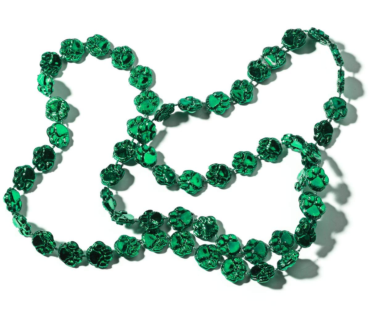 Anderson's Green Paw Beads, 33 Inches, Set of 12, Fan Gear, Birthdays, Homecoming, Game Days, Sports Fan Gear,School Spirit, Football Cheerleader Accessories