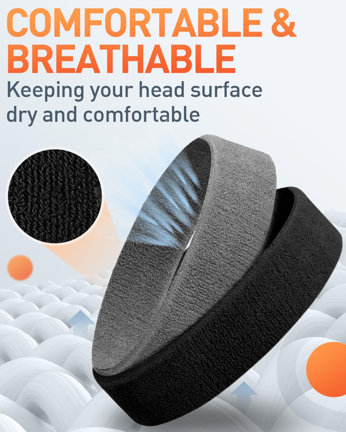 Tanluhu Schweißbänder, Sport-Stirnbänder für Damen und Herren, Frottee-Schweißband für Tennis, Laufen, Basketball, Workout, Execise – Athletic Sweat Cotton Headband Outdoor
