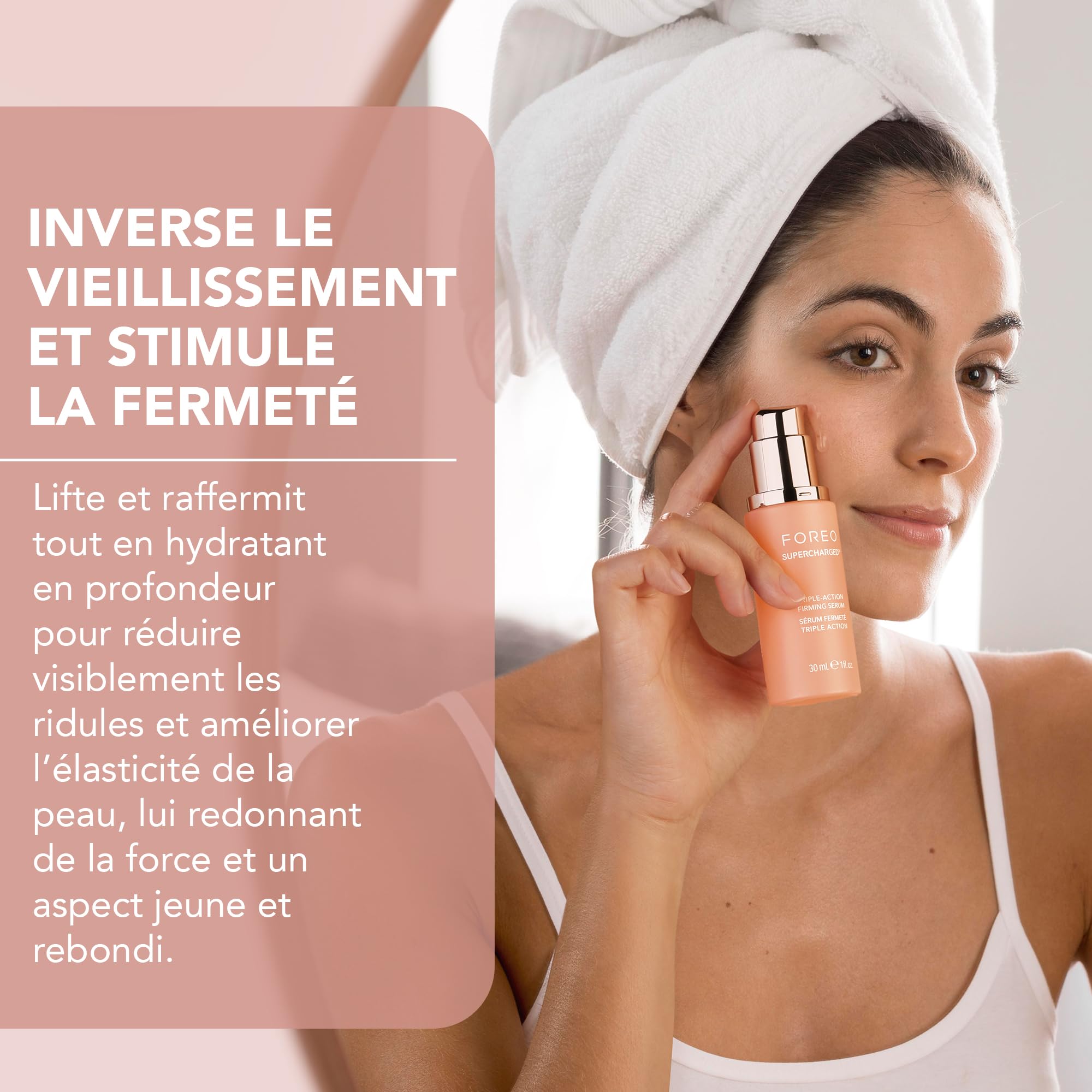 FOREO SUPERCHARGED Sérum raffermissant triple action - Gel conducteur - Acide hyaluronique et squalane - Sérum hydratant visage intense - Végan et sans cruauté - Toutes peaux - 30 ml