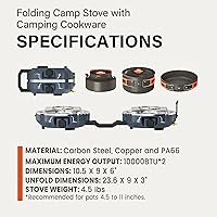 Vista 6 de Estufa de camping de propano de 2 quemadores de 20,000 BTUs con utensilios de cocina para acampar Overland Gris