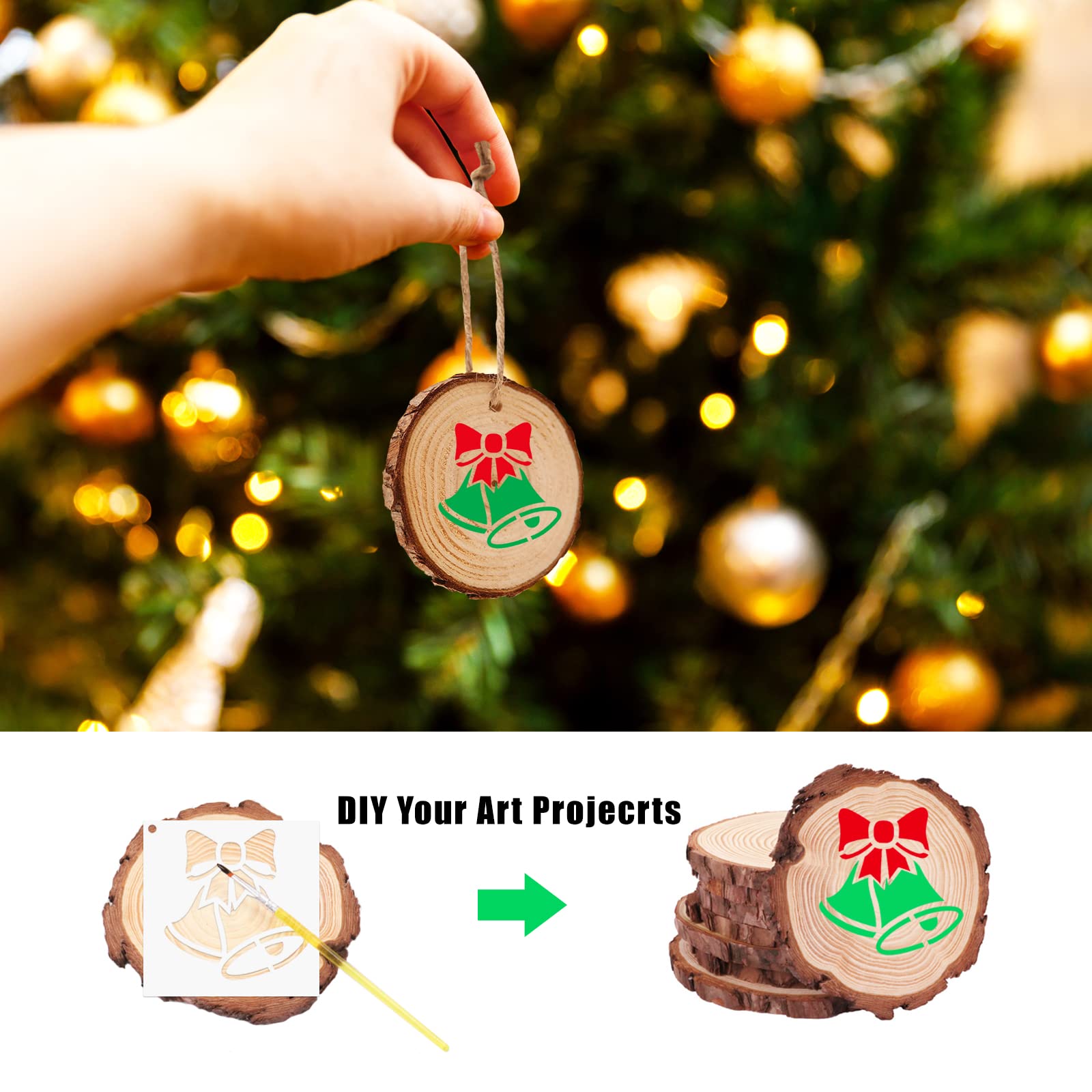 Lot De 16 Pochoirs De Noël Réutilisables - Flocons, Sapins, Père Noël - Pour Fenêtres, Peinture, Bricolage