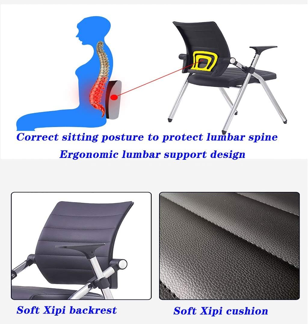 Chair with Tablet Arm，Tablet Arm Chair with Caster,Tablet Arm Chair with Caster Wheels Mesh Guest Nesting Stacking，for Office School Classroom Training Conference Waiting Room Black