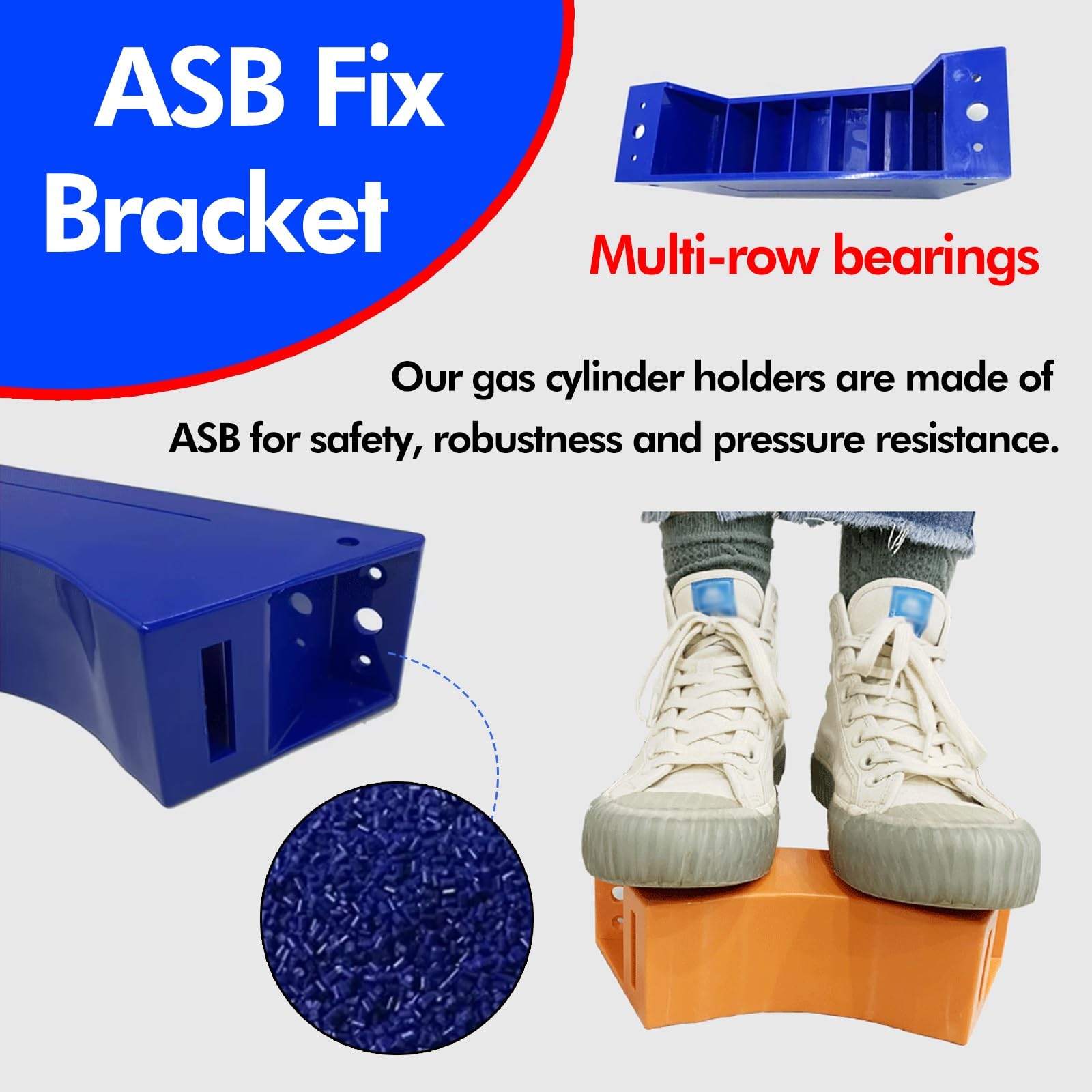 Robuster Wandhalter for Gasflaschen – verstellbare ABS-Halterung mit einer Kapazität von 200 kg(Orange,5pcs)