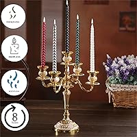 Vista 2 de SEVEN LUCKY LIGHT Velas de Halloween, juego de 4 velas cónicas de estilo metálico negro, auténticas velas anti goteo de 10" de color negro, velas