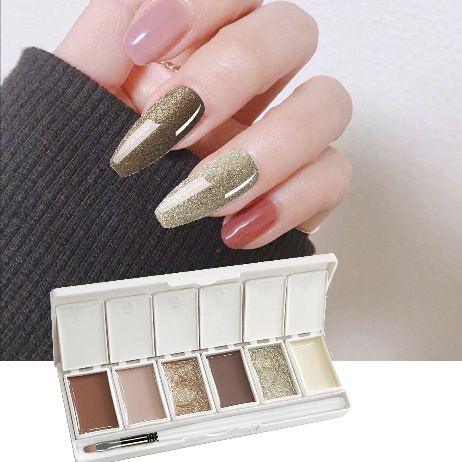 Niktule 6-Farben Nagelgel-Palette | Festes UV-Gel Für Nageldesign | Für Anfänger & Profis