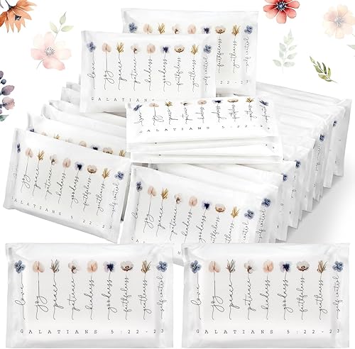 Sinmoe Paquete de 60 pañuelos cristianos de bolsillo para Pascua, versículo bíblico, para boda, mini billetera, tamaño de viaje, servilleta facial,