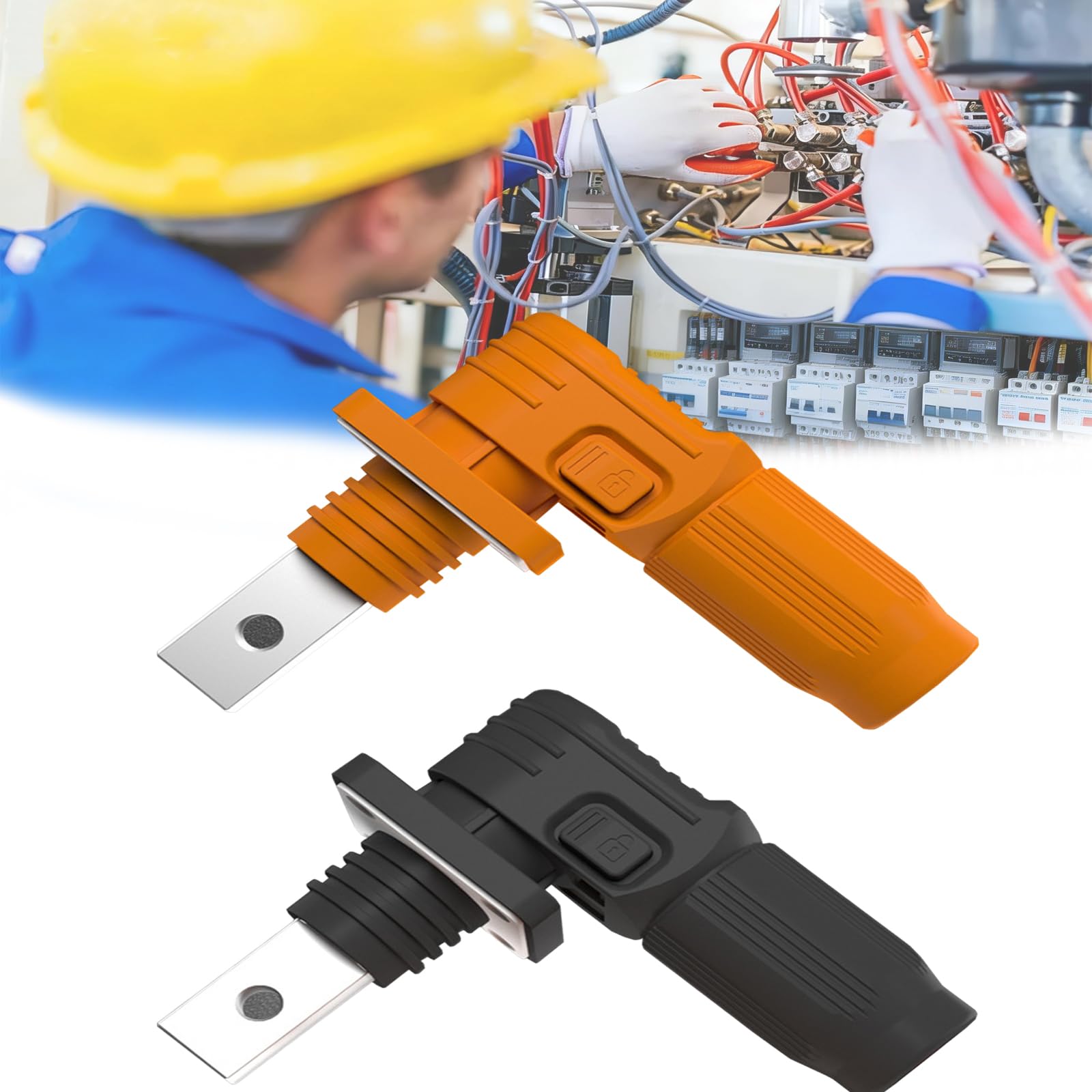 Connettore per Accumulo di Energia Della Batteria, Connettore di Accumulo di Energia Unipolare Connettore di Stoccaggio Della Batteria per Accumulo di Energia Fotovoltaico (Arancione+Nero,120A)