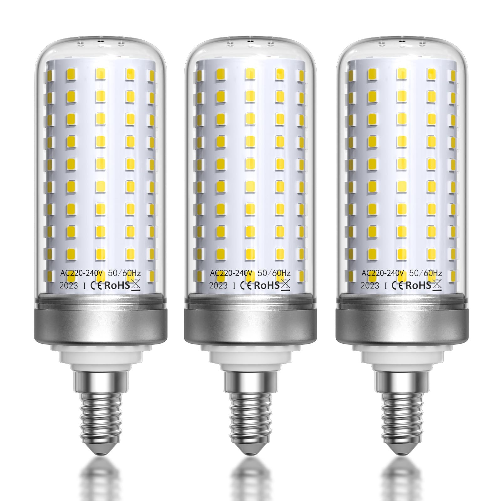 Lamptobe E14 LED Light Bulb 25W LED Corn Light Bulb 200W Equivalent 6000K Daylight White Small Screw Light Bulb 2500LM Non-dimmable SES LED Small Edison Screw Bulb for Home Office Garage -3Pack