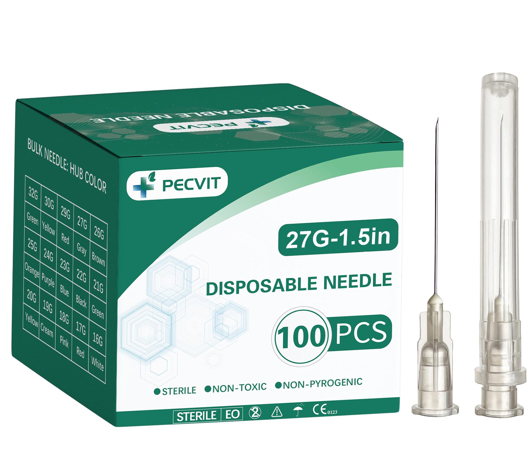 100Pack 25Ga 1 inch(25mm) Needles Luer Lock for Scientific Lab — Amazon image 14