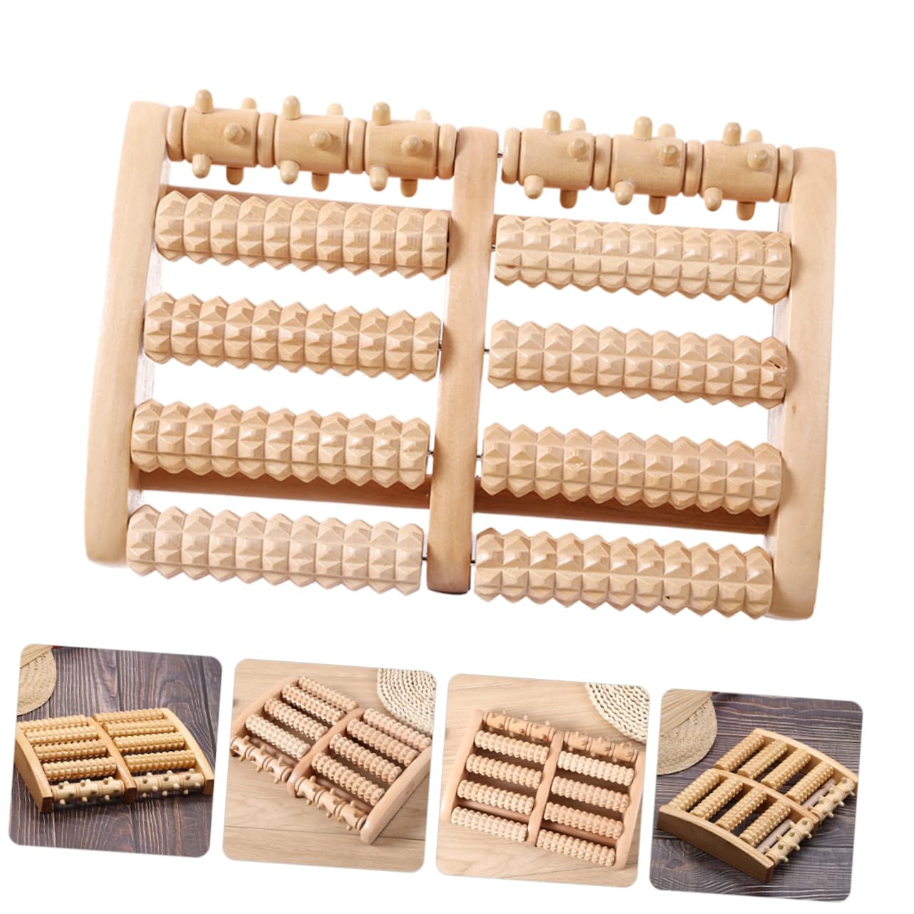 Yardenfun Rodillo de Masaje de Madera para Pies con Diseño de Acupresión Masajeador Manual para Relajación y Pies para y Tensión Hombres y Mujeres