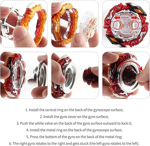 Vista 15 de Juego de juguetes de hoja, juguetes de batalla, lanzador chispeante, agarre Bey Battling Top DB B-199 Booster Gatling Dragon. Kr.Cm'-10 lanzador