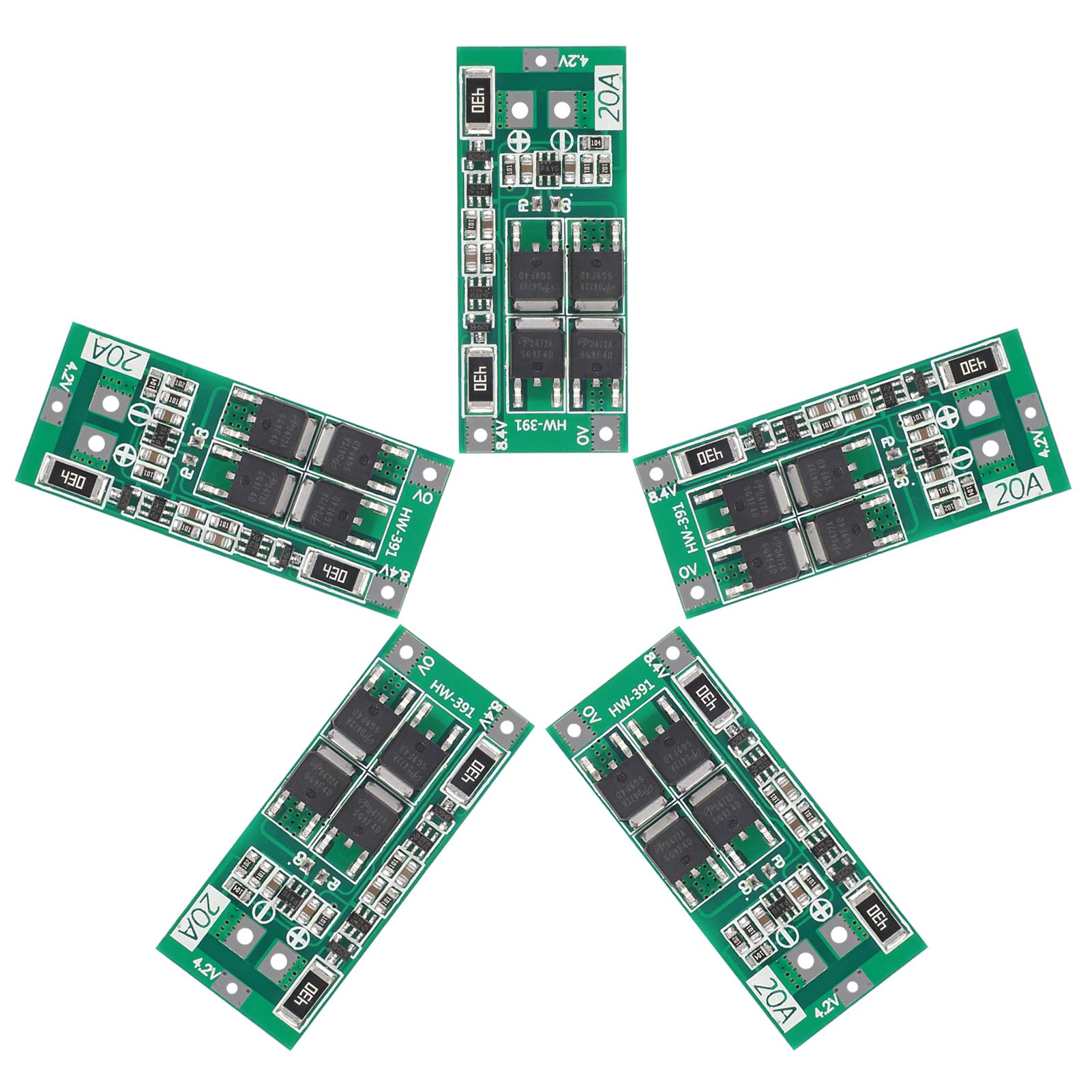 5 PCS 2S 20A 7.4V 8.4V 18650 Li-Ion Lithium Battery 18650 Charger PCB BMS Board with Balance