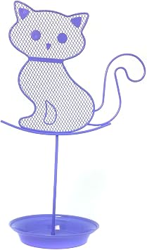 Cute Cat Jewelry Organizer - Purple Earring Stand - Lavender Dresser Top Jewelry Organizer for Teens - Earring Holder