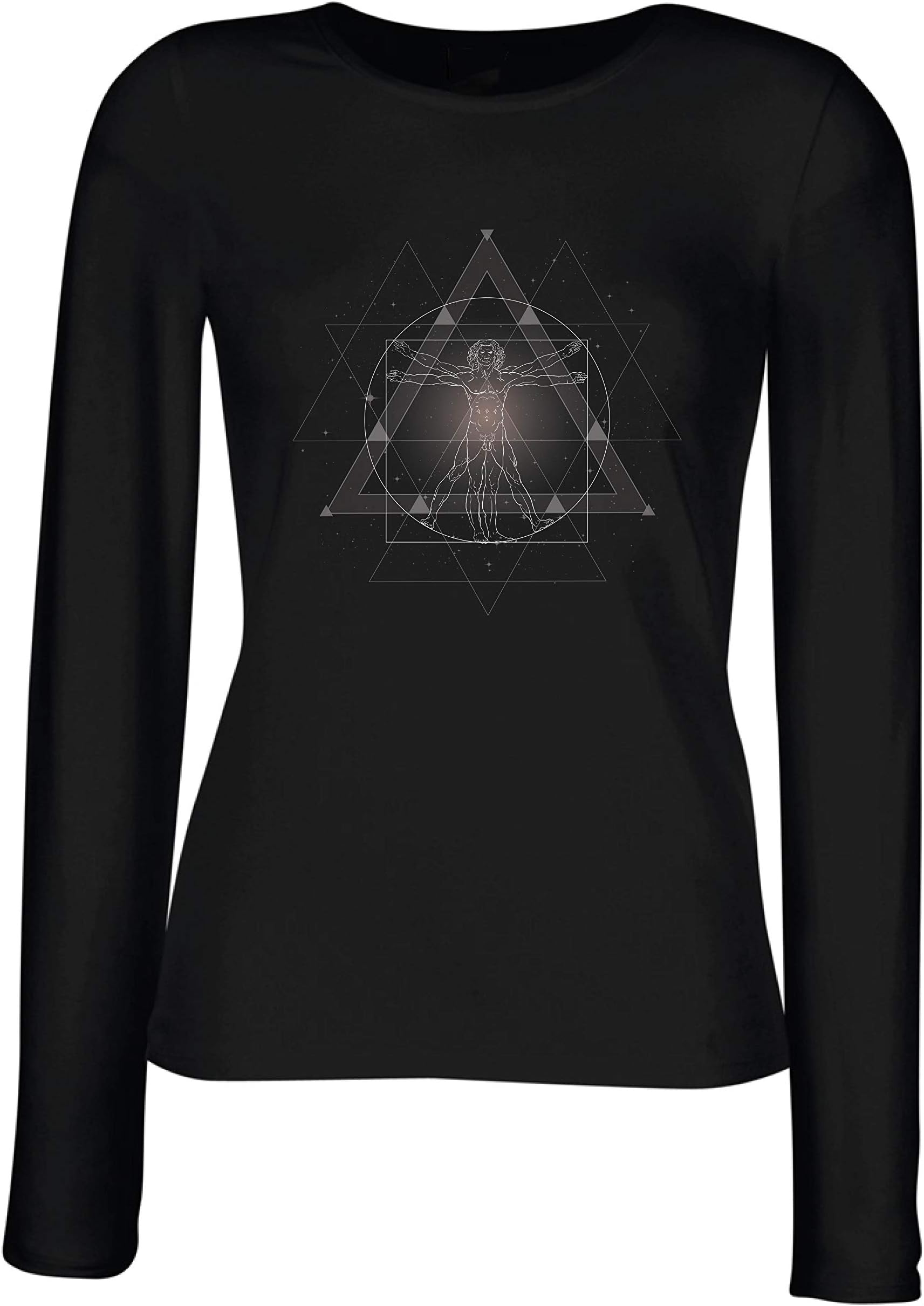 lepni.meWomen's T Shirt Divine Vitruvian Man Leonardo Da Vinci Sacred Geometry