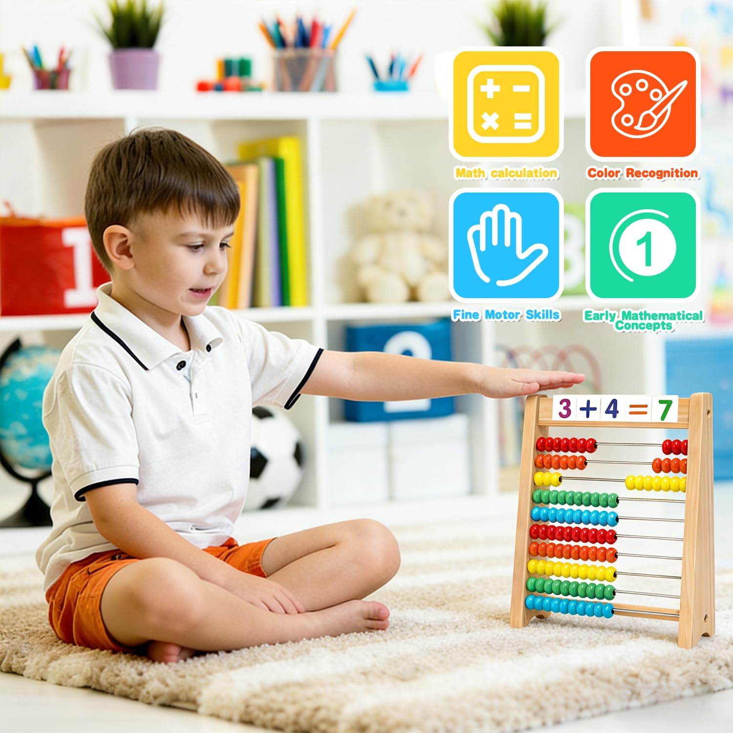 Wooden Tea Party Set Wooden Abacus for Kids
