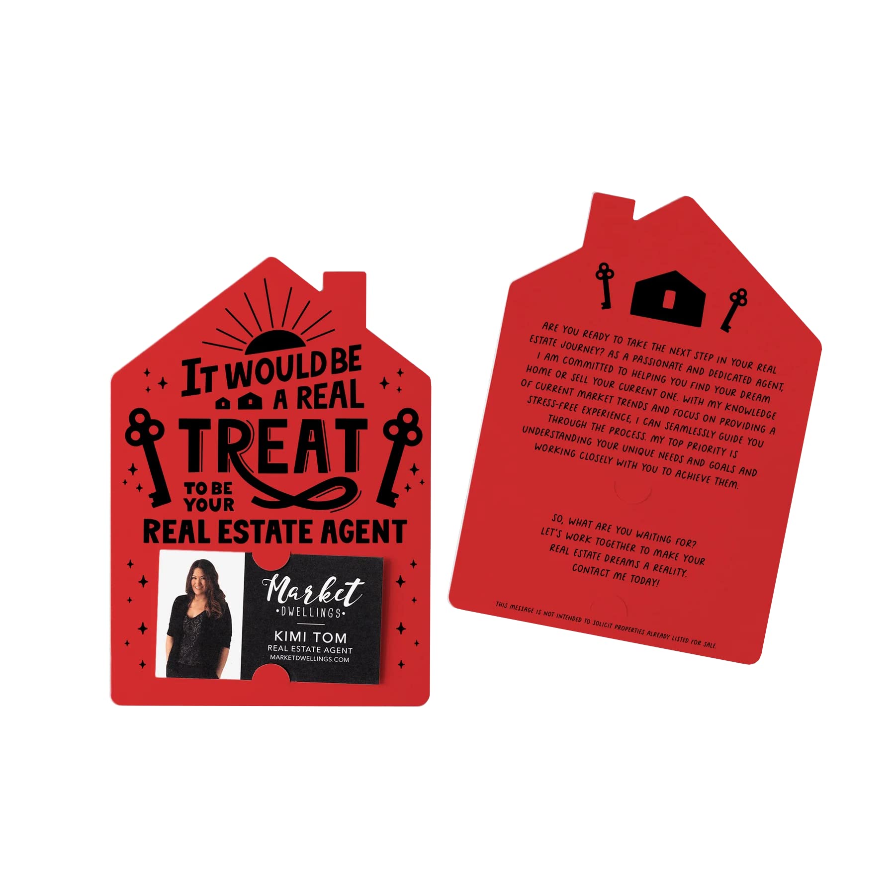 Set of It Would Be A Real Treat To Be Your Real Estate Agent Greeting Cards - Real Estate Cards with Envelopes Included - Designed for Real Estate