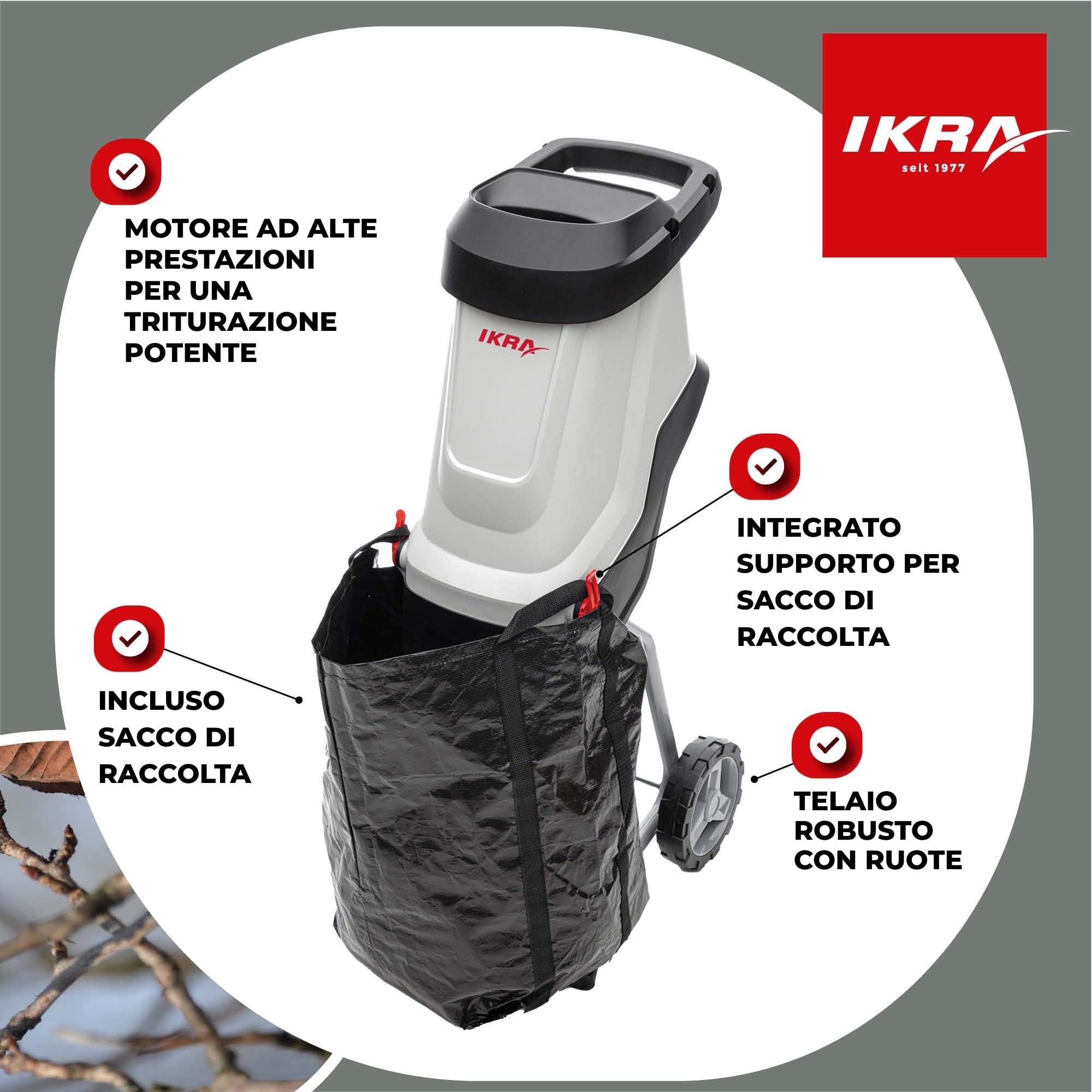 IKRA biotrituratore elettrica IMH 2800 2800 W