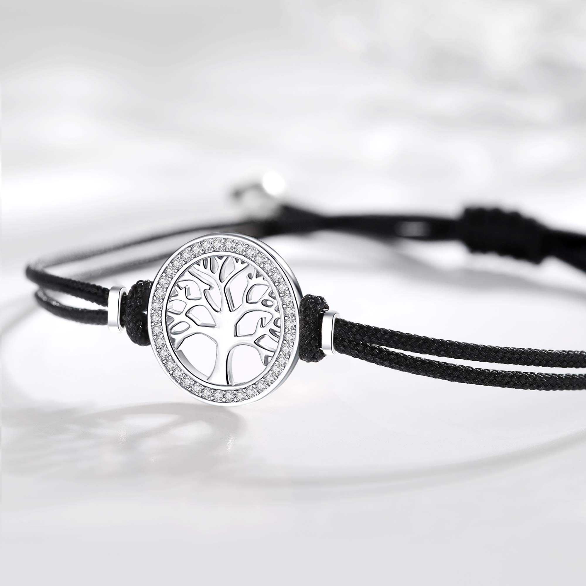 Jrêveinfini Lebensbaum Armband Silber 925 Damen Mädchen, Personalisierte Geschenke für Frauen Mama Mädchen mit Geschenkbox, Verstellbar 14+9 cm