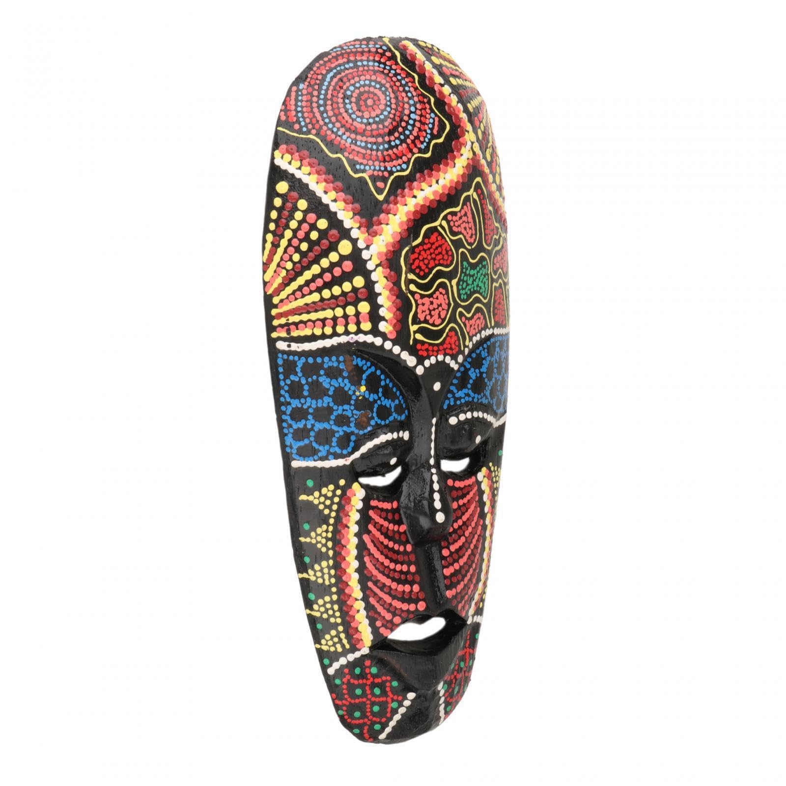 ALCXAZS Unique Wall Mounted African Mask Crafts Beautifully Painted Wall Decor Light Weight Beautiful Accent For Home Spaces African Mas Mask Painted Crafts