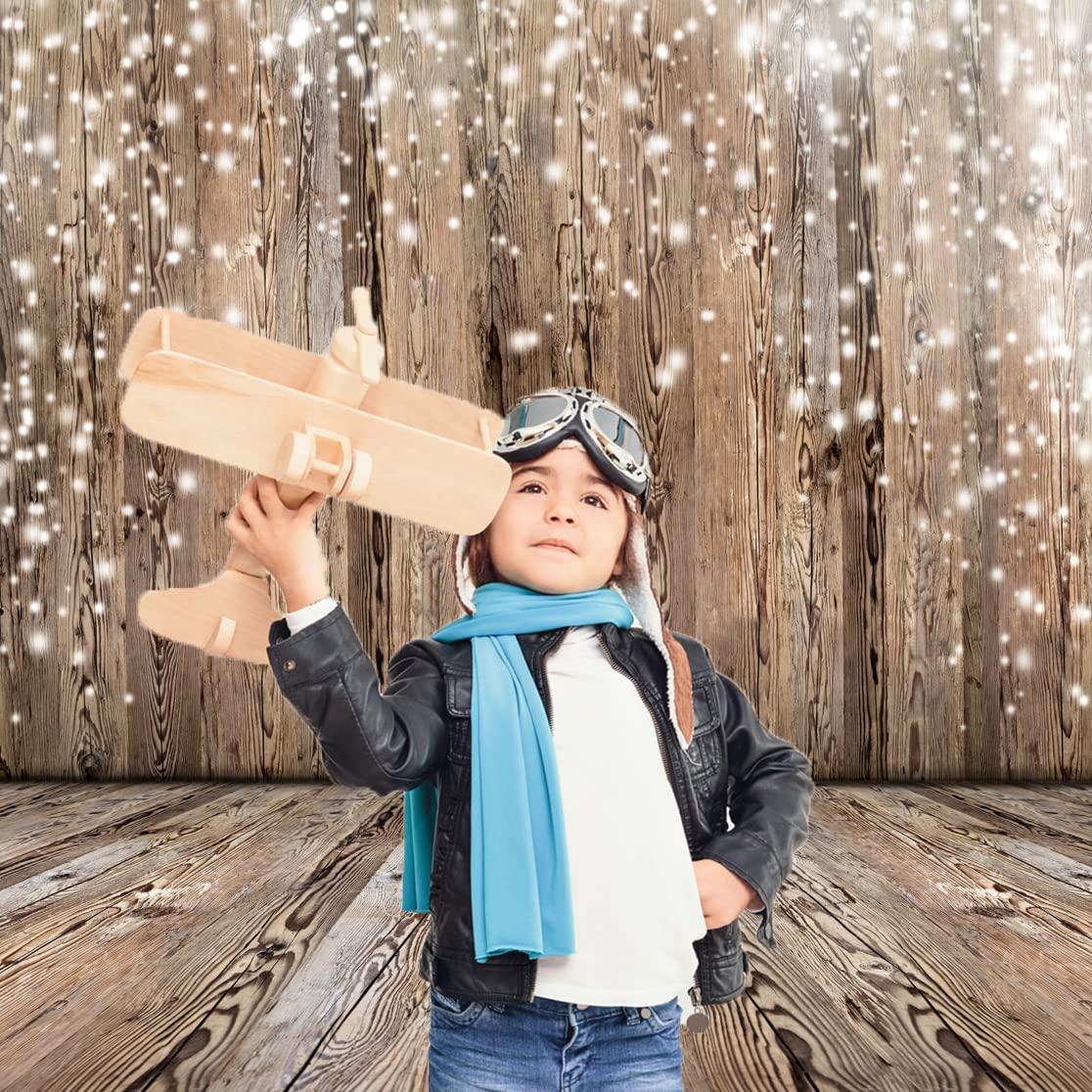 LYWYGG Fotohintergrund 7x5 FT (2,1x1,5m) – Rustikale Holzoptik Auf Vinyl, Für Baby-Shower, Geburtstage & Fotoshootings