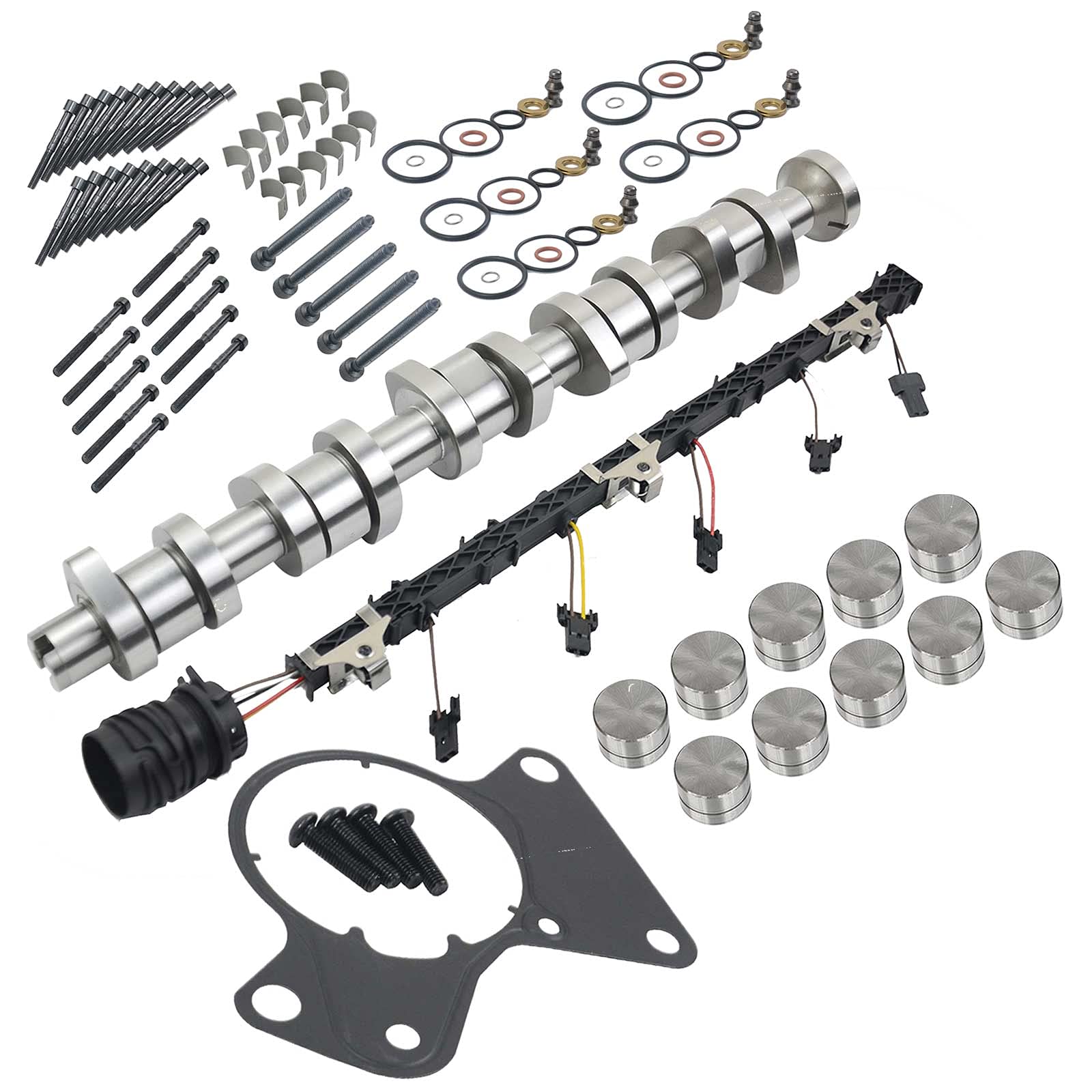 NICEKE Kit cablaggio set albero a camme + 8 x sollevatori idraulici 038109309A 070109101Q 070971033 compatibile con BNZ BPC BPD BPE 2.5 R5 TDI