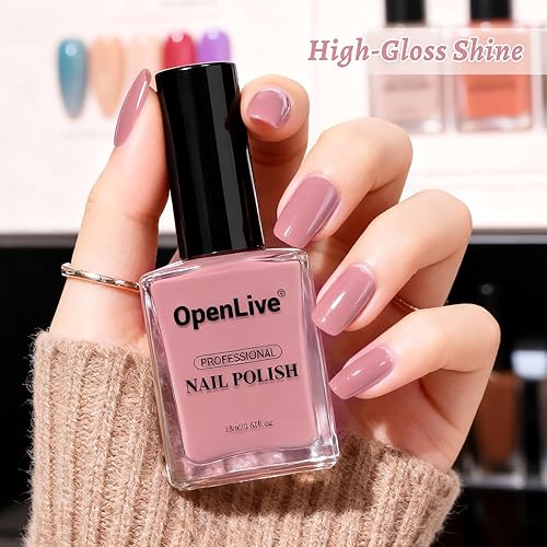 Miniatura 4 de 18ml Esmalte de uñas rosa polvoriento de secado rápido de gran volumen, rosa claro, esmalte de uñas de secado rápido y larga duración, arte de uñas