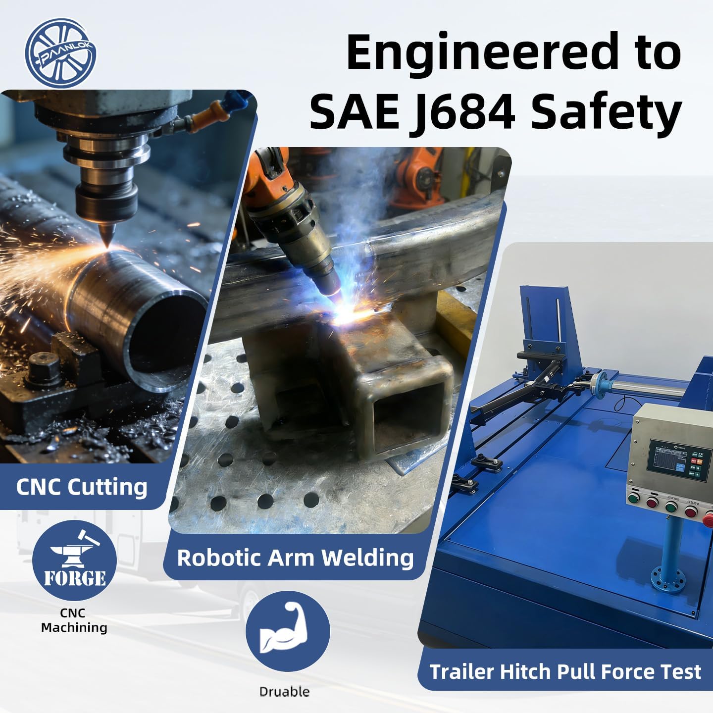 Class 3 Trailer Hitch for 2015-2025 Ford Transit 150/250 & 2015-2024 Transit 350, 2022-2024 E-Transit | 8,000LBS Weight Distribution, Bolt-On 2 Inch Receiver, Heavy Duty Carbon Steel