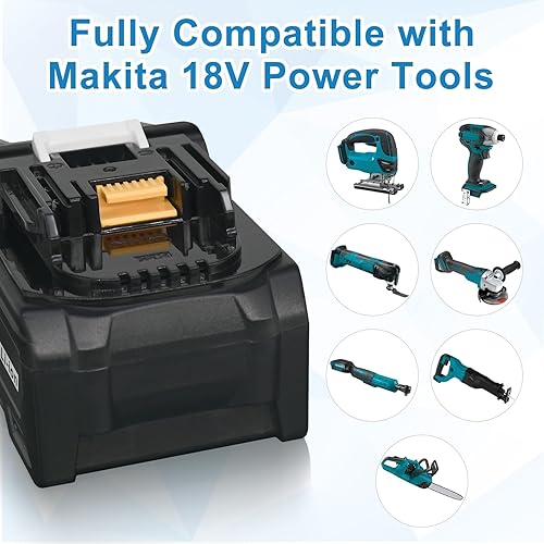 Miniatura 3 de Xeanerol Batería de repuesto tipo 21700 de 18 V 8.0 Ah para Makita de 18 V compatible con Makita BL1850 BL1815 BL1830 BL1840 BL1860 LXT400 194204-5