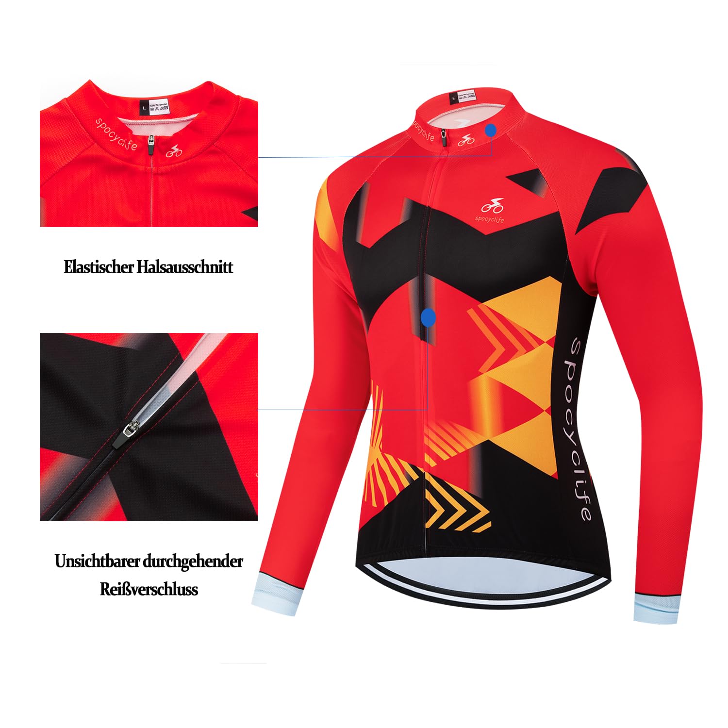 Maglia Ciclismo Uomo Manica Lunga Abbigliamento ciclismo Set Completo Ciclismo Tuta Bici Uomo MTB