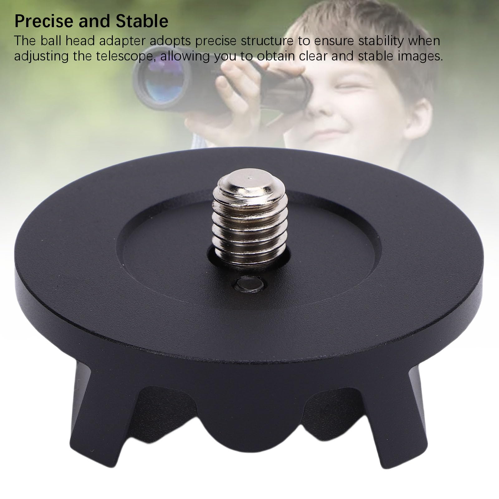 Adattatore per Testa a Sfera per Telescopio in Lega di (BLACK) | Interfaccia Standard, Manopola di Bloccaggio Rapido, Regolazione Multidirezionale, per Astronomia e Fotografia All'aperto