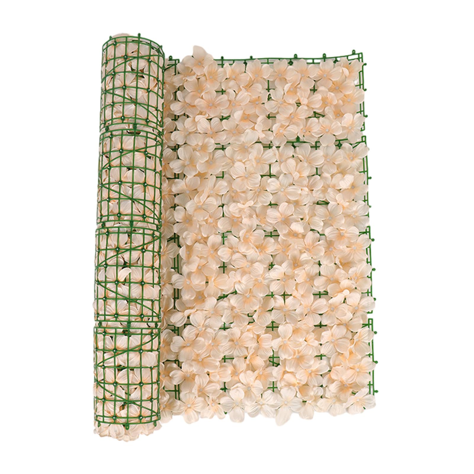 BBTISG Artificial Ivy Hedge Screening Expanding Artificial Fence, 50x100CM Wedding Decor Bordering Garden Fence for Wall Decoration, Screen, and Privacy Shield (Champagne)