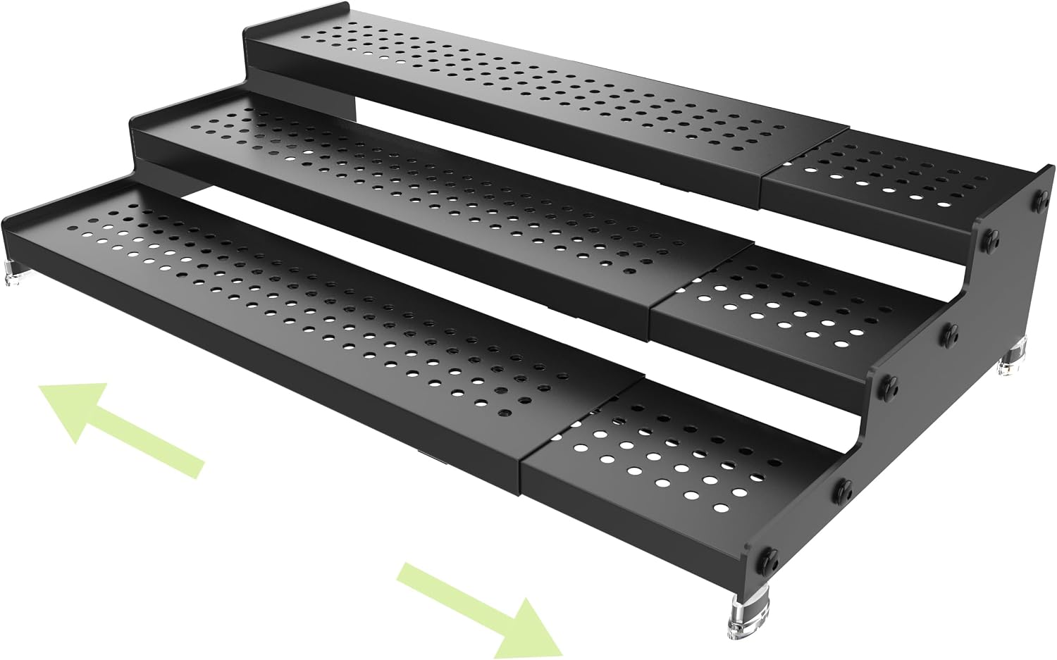 Expandable 4-Tier Spice Metal Shelf Rack, Black