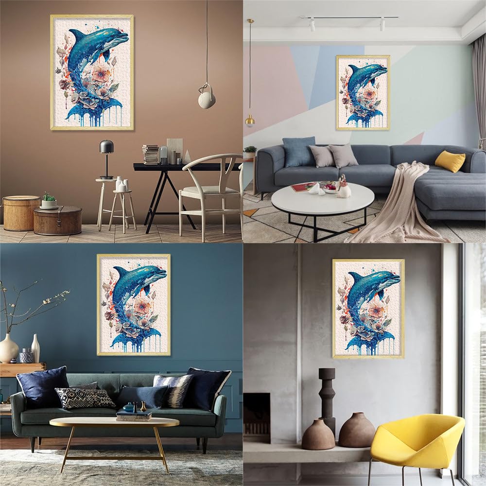 Delphin Mythologisch Puzzle für Jugendliche 2000 Teile Lernspielzeug für die ganze Familie Die Liebe zwischen Paaren stärken 70x100cm