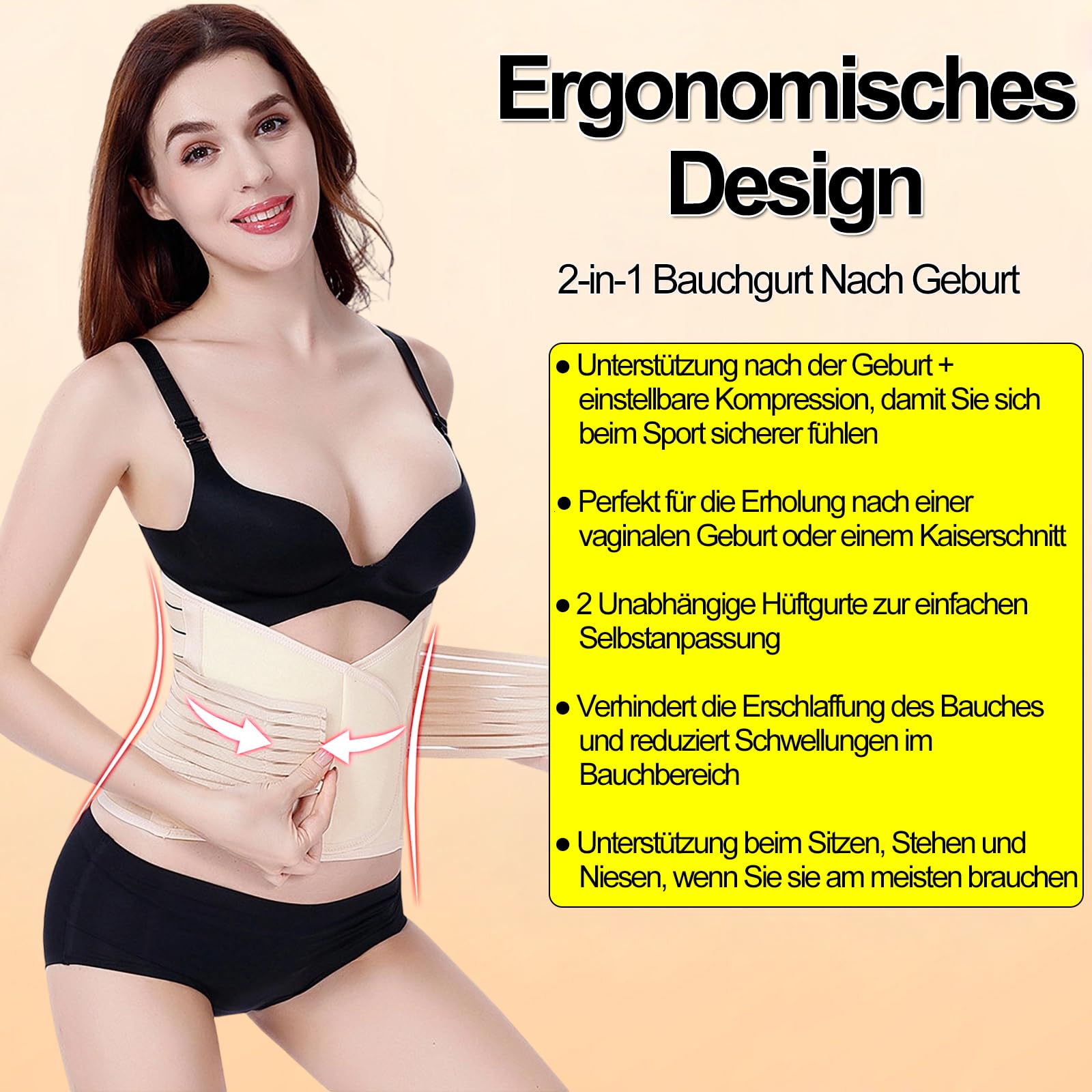 Bauchgurt Nach Geburt Bauchgurt Schwangerschaft Bauchband Schwangerschaft Kaiserschnitt Bauchgürtel Nach op Postpartum Gürtel Schwangerschaftsgürtel Rückbildungsgürtel Nach Geburt (Beige, XL)