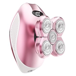 WEQOEE 5-in-1 Electric Razor for Women: Waterproof Wet/Dry Body Shaver Trimmer for Face, Underarms, Bikini, Legs