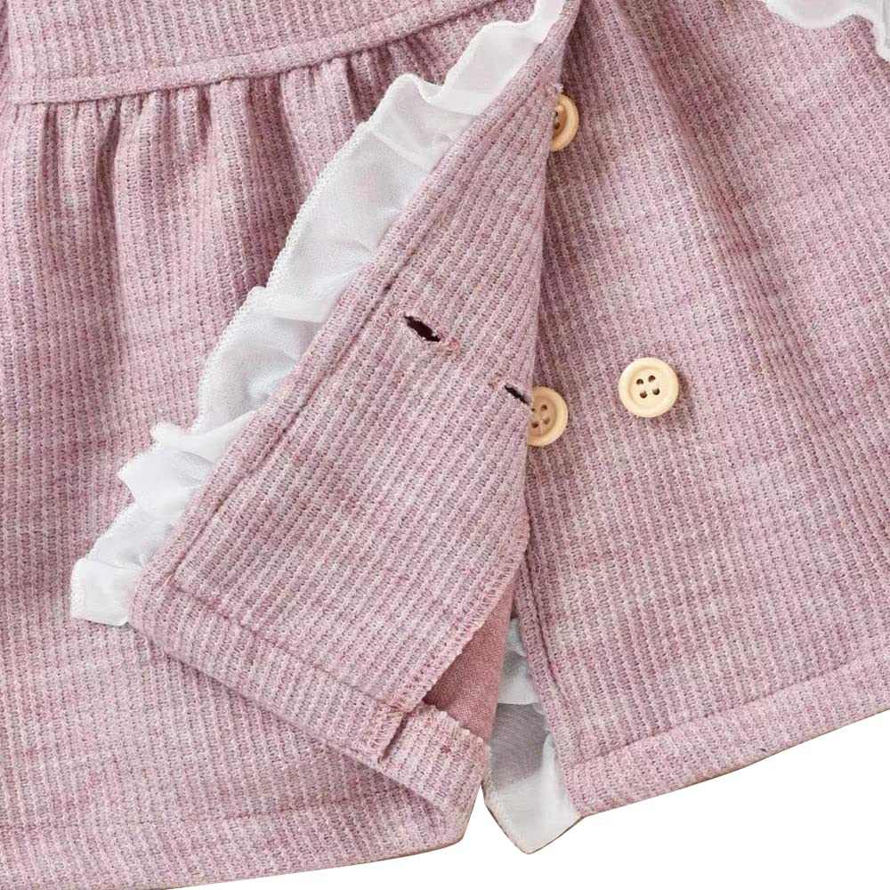 Hopscotch Girls Padding Polyester Full-Sleeve Solid Long Coat with Headband in Pink Color For Ages 2-3 Years (YUG-4227645) 2