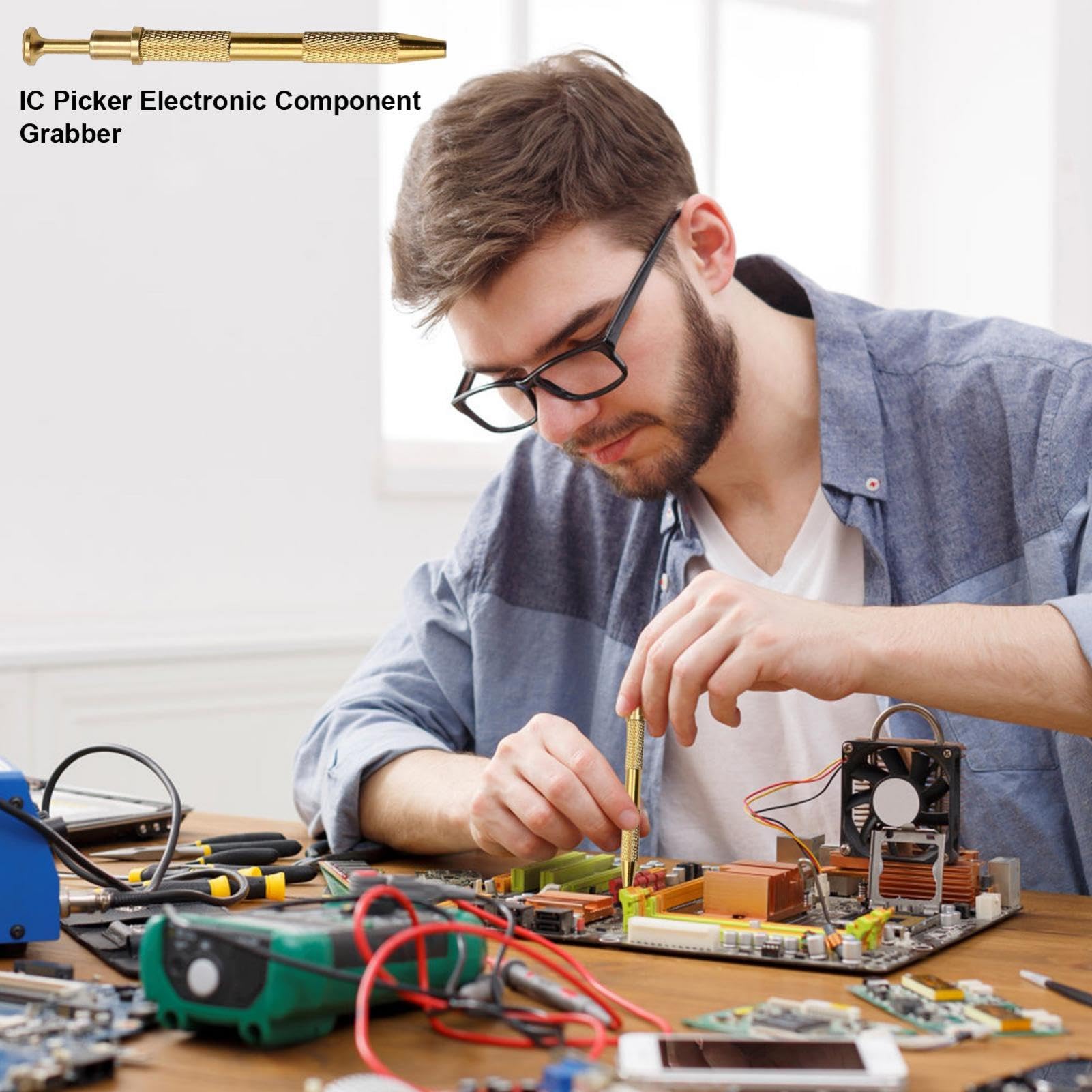 Grabber per componenti elettronici - Estrattore estrattore per strumento di estrazione trucioli IC | Strumento di prelievo elettronico a forma di penna per lo strumento di rimozione del jack per cuffi