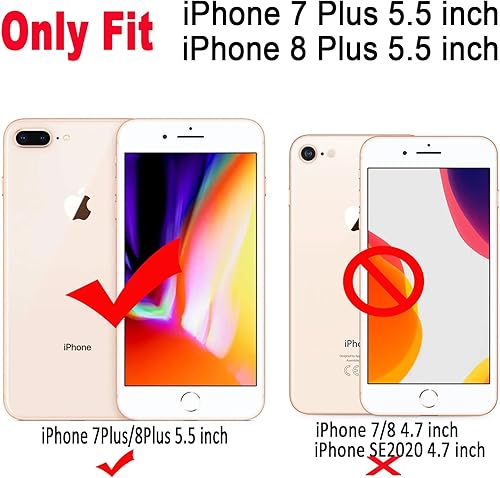 Miniatura 3 de Qokey Funda para iPhone 7 PlusiPhone 8 Plus de 5.5 pulgadas, bonito diseño de soporte de flores de jardín para mujeres y niñas, soporte giratorio de