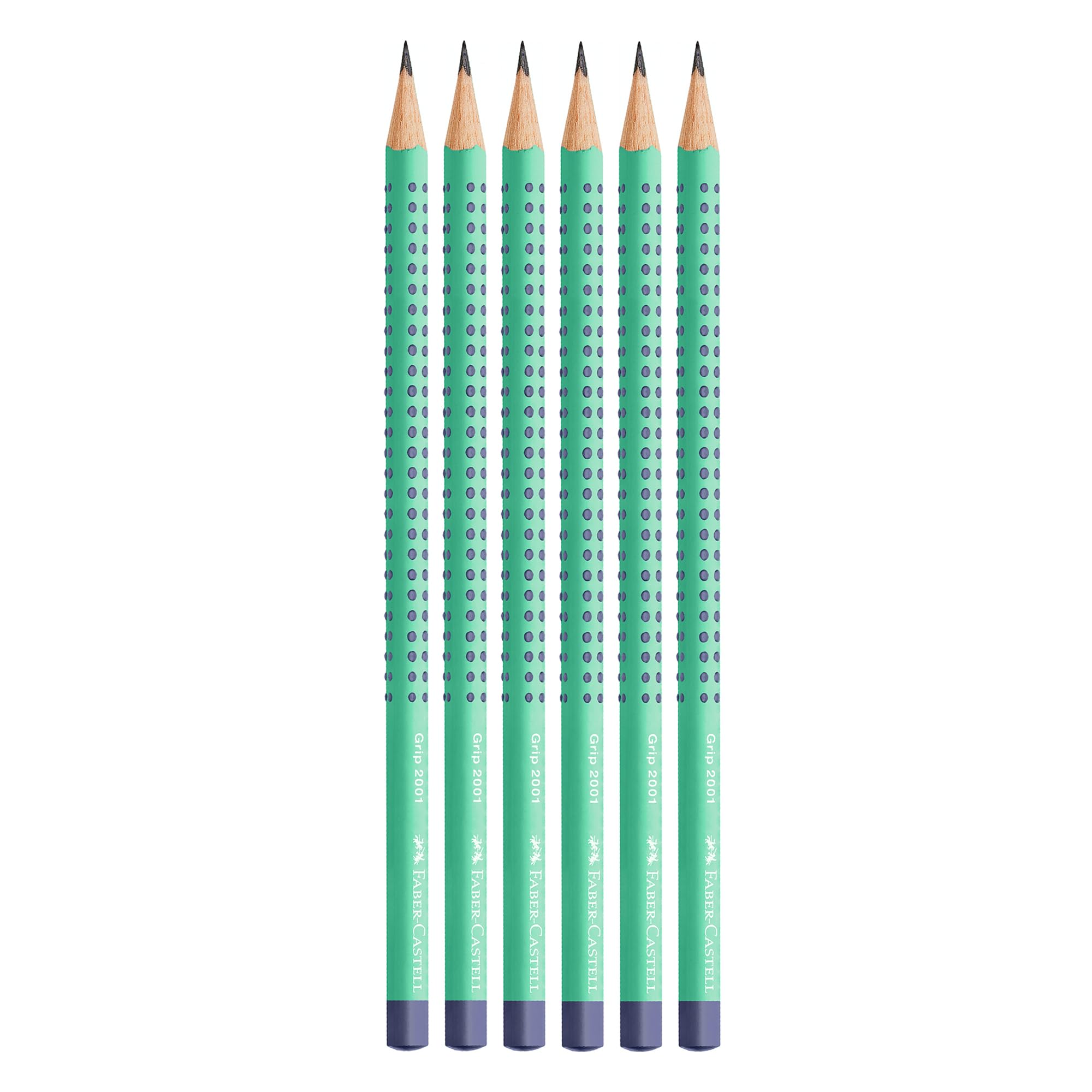 FABER-CASTELL - ołówki Grip 2001 B Buzzing Blue, 6 sztuk | Ergonomiczne ołówki o twardości B do wygodnego pisania i rysowania
