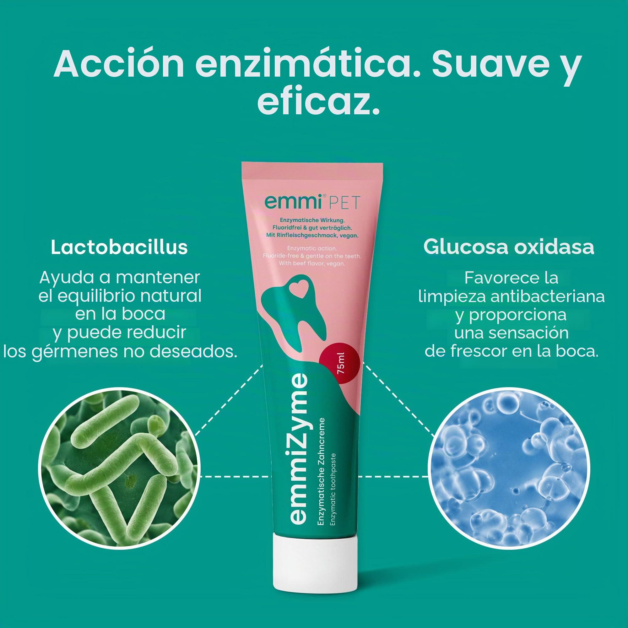 emmi-pet 1x emmi Orozyme Gel para el cuidado dental de perros y gatos con función de autolimpieza