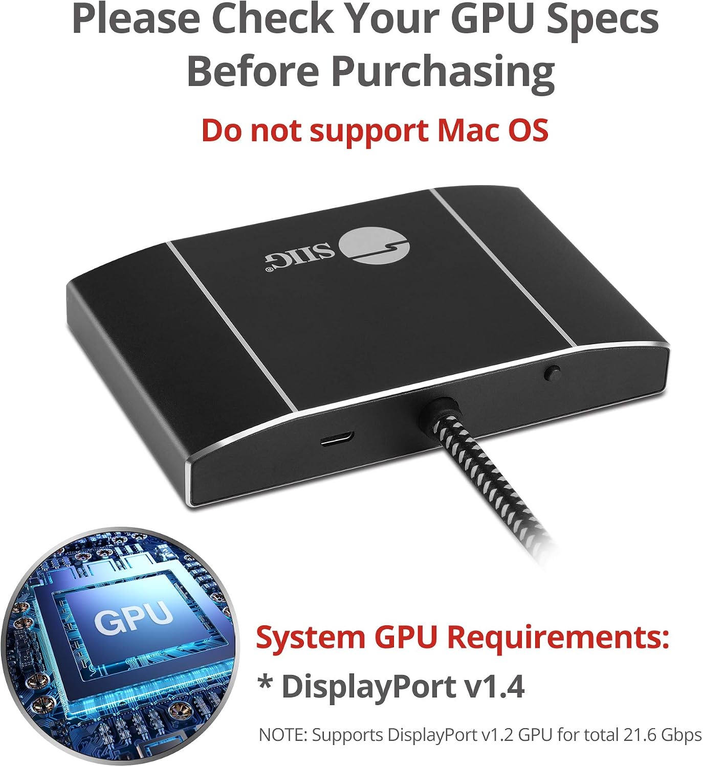 SIIG DisplayPort 1.4 Multiport MST Hub Video Splitter 4K60Hz - DisplayPort Splitter 2X DP, 1x HDMI, DP Multiple Monitor Adapter Not for MacOS(CE-DP0N11-S1)